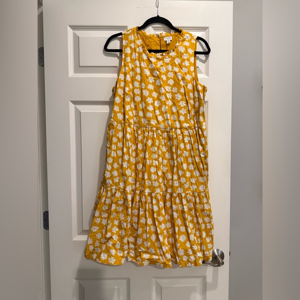 J. Crew Yellow and White Floral Dress